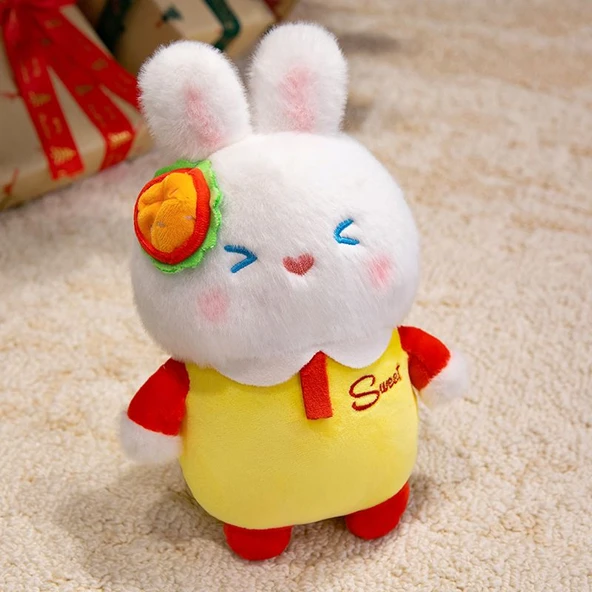 Tavşan Peluş Oyuncak - Hamburger - 25cm