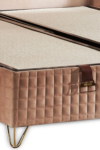 Niron I2 Üst Sınıf Elegance Yatak Seti Çift Kişilik Paket Yaylı Tavşan Tüyü Yumuşak Yatak Lüks Baza ve Başlık - 7