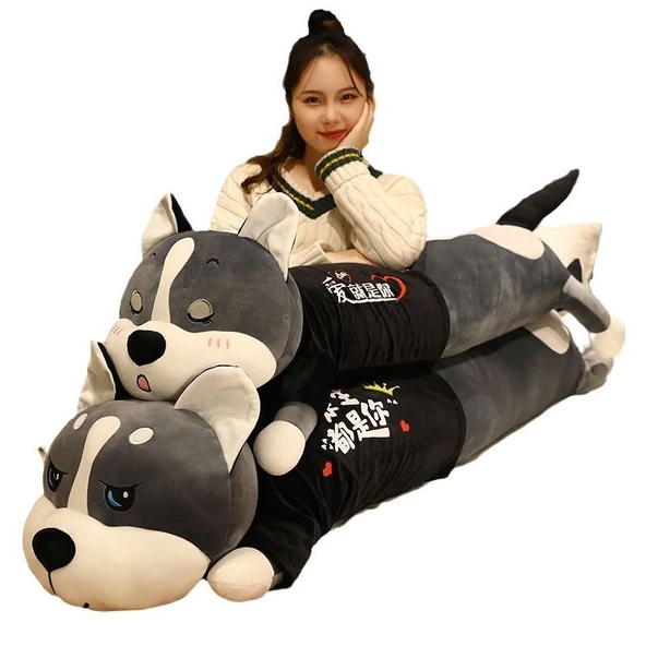 Yıkanabilir Husky Peluş Yastık - Açık Gözler, Hayatımın Geri Kalanı Sensin - 140cm - 11