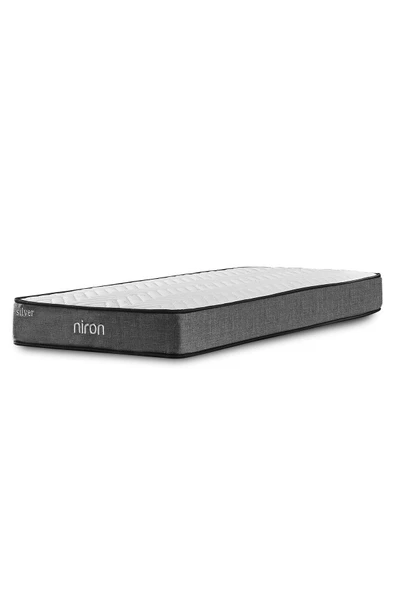 Niron I2 Silver Tek Kişilik Yatak Seti, Full Ortopedik Sert Yatak, Kaydırmaz Kumaş Kaplı Metal Baza Ve Başlık - 7