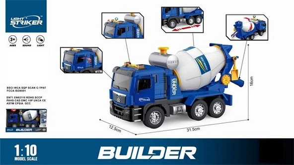 Farbu Sesli Işıklı Pilli Beton Mikseri Mavi WY1111B