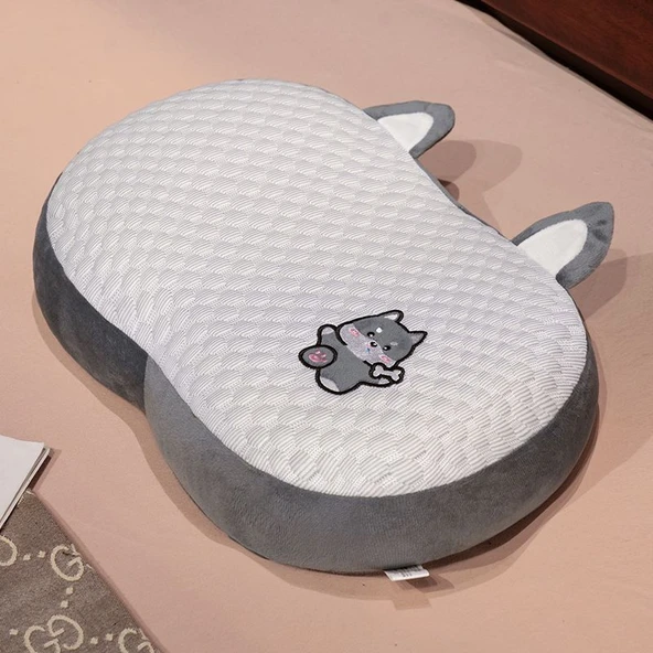 Buz Dou Dou ve Lateks Kedi Karnı Yastığı - Tost Mink Kadife - 55*35 - 11