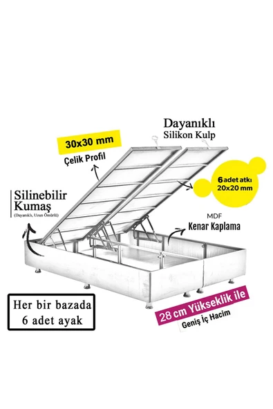 Niron I2 Blue Pocket Yatak Seti Çift Kişilik 160x200 Üst Sınıf Paket Yaylı Yatak Lüks Metal Baza Keten Başlık - 8