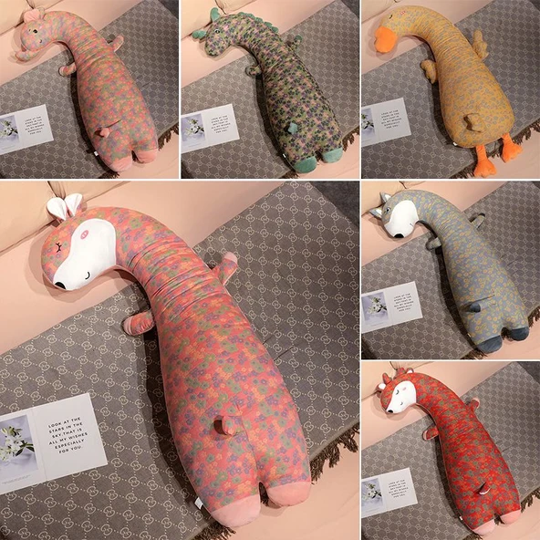 Çiçek Desenli Uzun Yastık Peluş Oyuncak - Tavşan - 160cm - 9