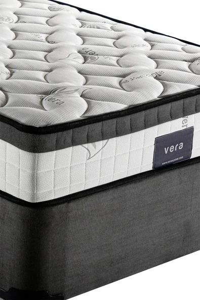 Niron I2 Vera Yatak Seti 90x190 Tek Kişilik Yatak Baza Başlık Takımı Aloe Vera Sert Yatak, Metal Baza, Başlık - 6