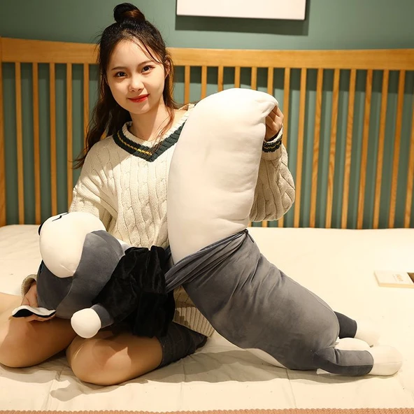 Yıkanabilir Husky Peluş Yastık - Açık Gözler, Mutlu Doğum Günü - 170cm - 8