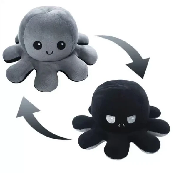 Ters Çevirilebilir Ahtapot Peluş Oyuncak - Sarıdan Turuncuya - 20cm - 11