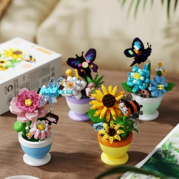 Trendy Saksı Yapı Blokları - Çiçek Elfleri-Kelebek Dansı - 2