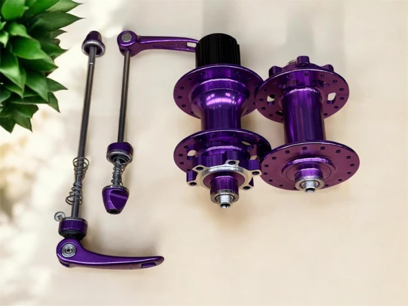 Forte Gt Xbyc 680 Bisiklet Hub Sesli Ön Arka Kaset Göbek Seti 32 Delik 6 Vida Qr Mandal Mor - 2