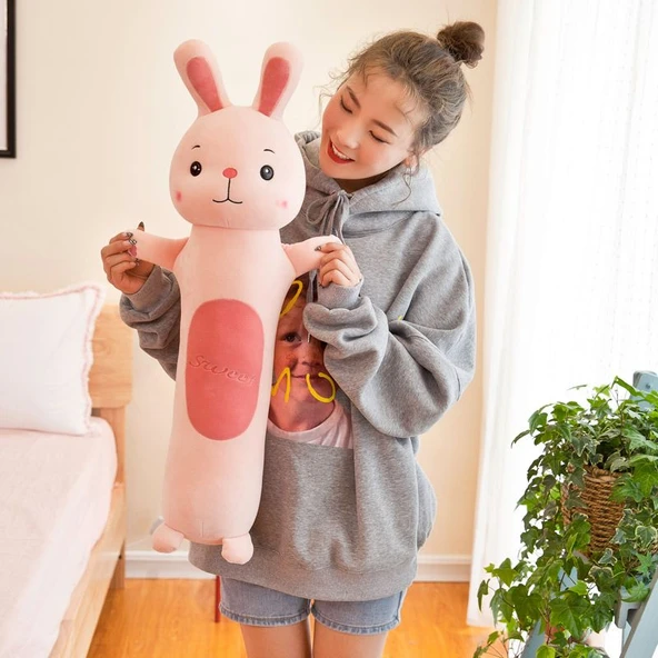 Orman Hayvanı Uzun Yastık Peluş Oyuncak - Kurbağa - 90cm - 6
