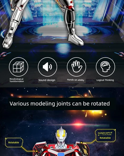 Dönüşen Robot Oyuncağı - Kırmızı Süperman Rubik Küpü - Hediye Kutusu - 8