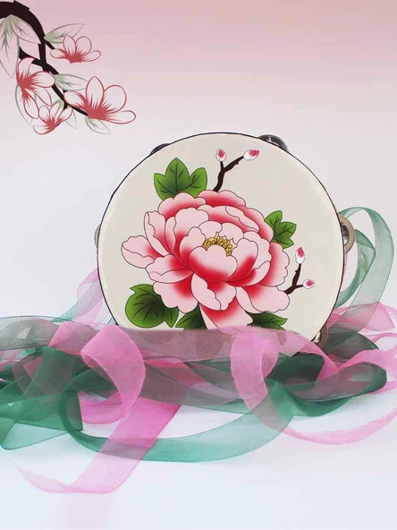 8 inç Kırmızı Davul Çemberi Xiangyun Kırmızı Alt Ribon (Kırmızı + Sarı) - Resim 5