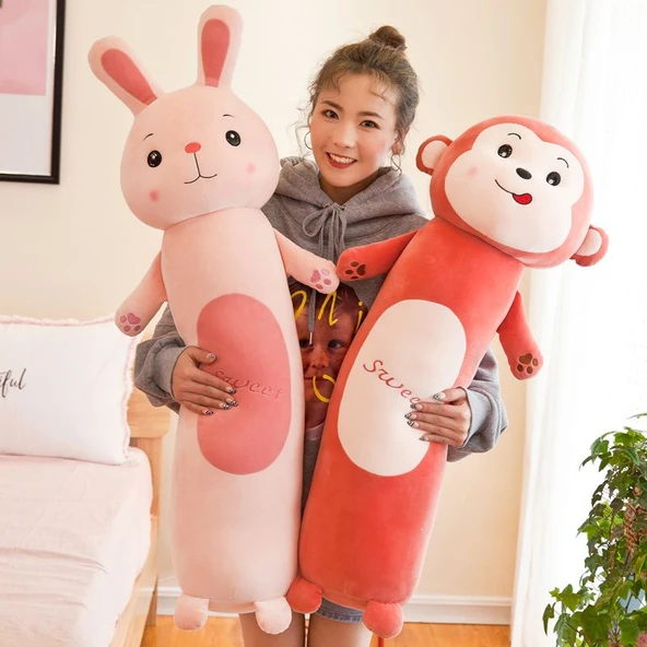 Orman Hayvanı Uzun Yastık Peluş Oyuncak - Kurbağa - 90cm - 3