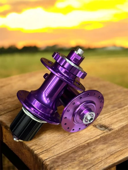 Forte Gt Xbyc 680 Bisiklet Hub Sesli Ön Arka Kaset Göbek Seti 32 Delik 6 Vida Qr Mandal Mor - 3