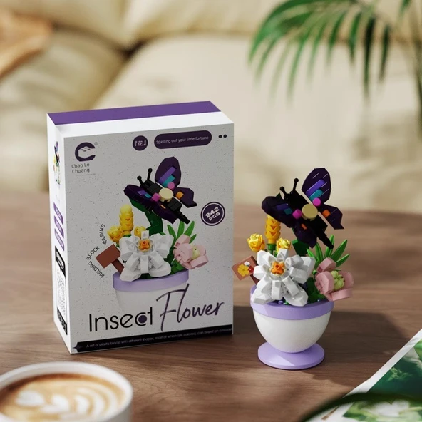 Trendy Saksı Yapı Blokları - Çiçek Elfleri-Kelebek Dansı