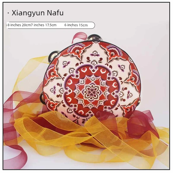 7 inç Kütük Çemberi Xiangyun Nafu Ribon (Şarap Kırmızısı + Sarı)