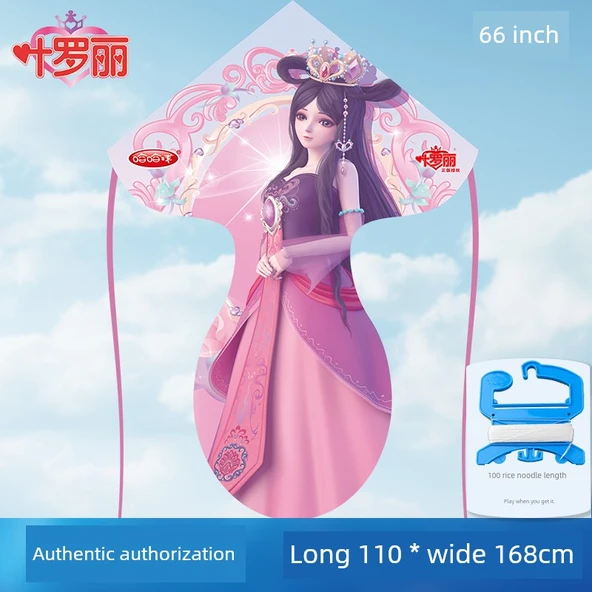Çocuklar için Çizgi Film Uçurtması - Gerçek Luo Li G7656 Pembe +100 m Noodle Tabağı