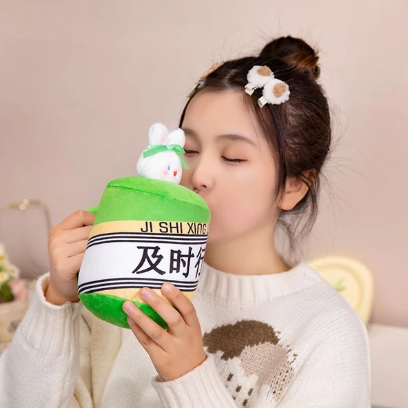 Mengqu Kupa ve Para Ağacı Peluş Oyuncak - Kırmızı Sevimli Kupa - 6