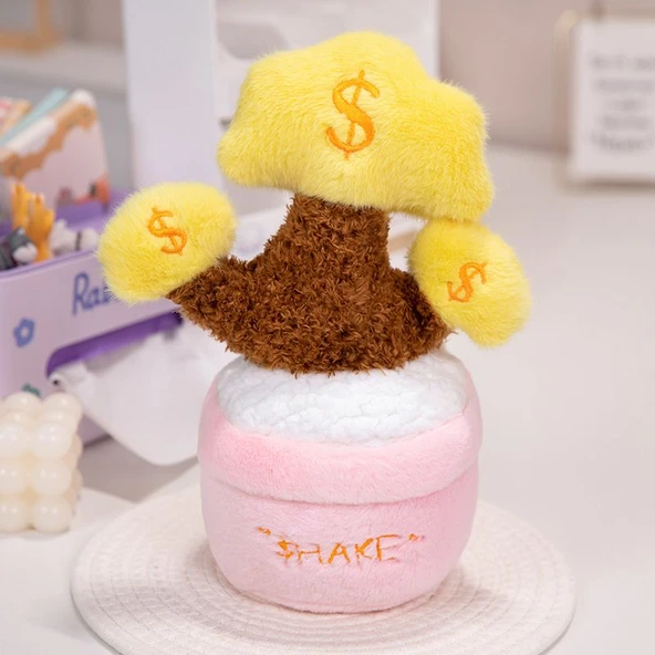 Mengqu Kupa ve Para Ağacı Peluş Oyuncak - Sarı Para Ağacı - Resim 10