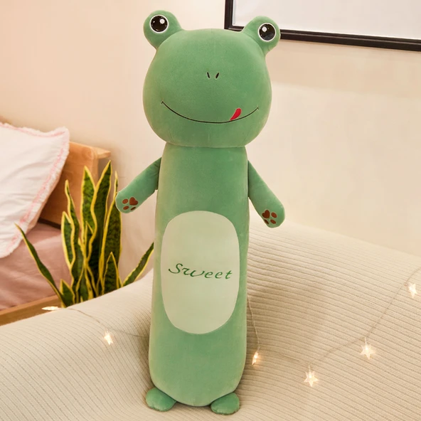 Orman Hayvanı Uzun Yastık Peluş Oyuncak - Kurbağa - 90cm