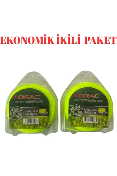 Orak 3,3 mm 6 Köşeli Tırpan Misinesi Misinası 46 M. 2 Adet
