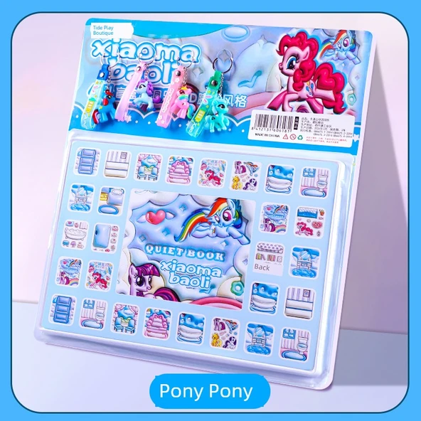 Kız Çocuk Oyuncakları - Yükseltilmiş 40 Delik Pony Polly (Tam Yumuşak Kauçuk) + Büyük Kolye