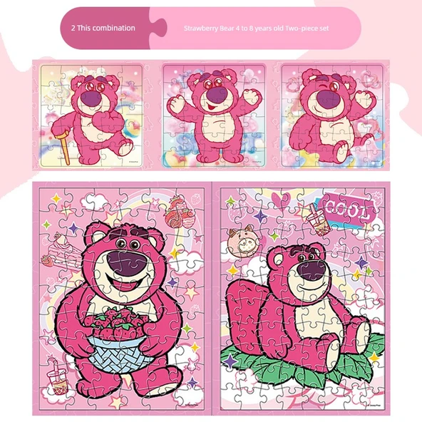 Çocuklar için Bulmaca - Çilek Ayıcık 4-8 Yaş (2 Parça Set)