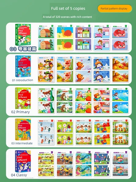 Çocuklar için Konsantrasyon Geliştirme Bulmaca Kitabı - 2 Kutulu - 128 Farklı Oyun Sahnesi - 3-5 Yaş - 3