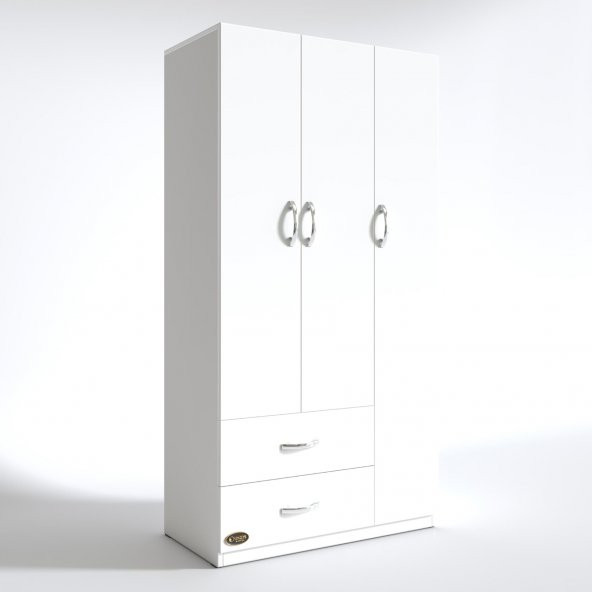 Kenzlife gardırop 3 kapılı 2 çekmeceli fesleğen 180*120*52 byz XLARGE kapaklı gardolap dolap - 3