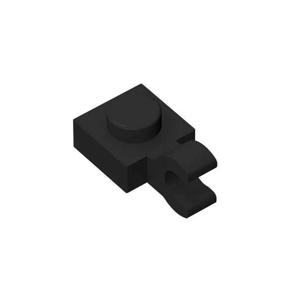 MOC 61252 Küçük Parçalı Yapı Blokları - Lego 1X1 Tek Taraflı Klips - Siyah