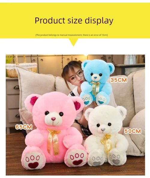 Sevimli Ayıcık Peluş Oyuncak - Pembe - 65cm - 12