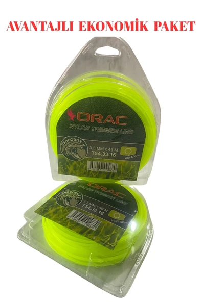 Orak 3,3 mm 6 Köşeli Tırpan Misinesi Misinası 46 M. 2 Adet - 2