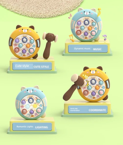 Çocuklar için Whac-A-Mole Oyun Makinesi - Mavi Yavru Köpek (1 Çekiç) - 10