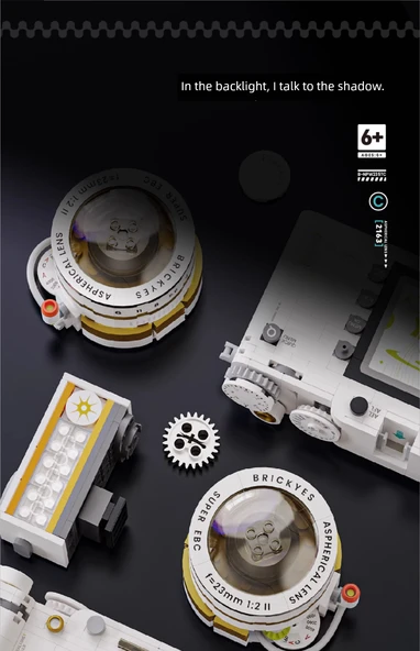Retro Kamera Yapı Blokları Seti - Özel Renk Kutulu Trendy Beyaz Kamera - 9