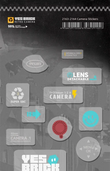 Retro Kamera Yapı Blokları Seti - Aydınlatmalı Trendy Beyaz Kamera - 11