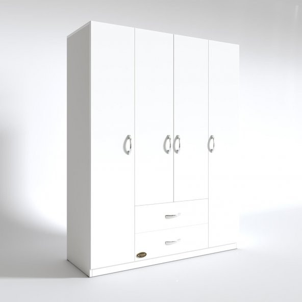 Kenzlife gardırop 4 kapılı 2 çekmeceli deligül 180*160*52 byz XLARGE kapaklı gardolap dolap - 3