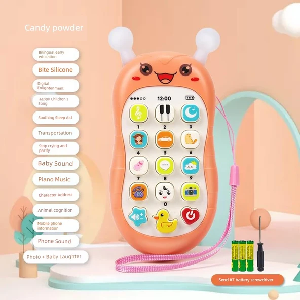 Müzikli Bebek Cep Telefonu Oyuncağı - Küçük Kırmızı Arı (70 içerik)