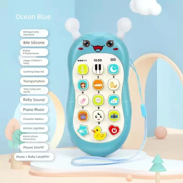 Müzikli Bebek Cep Telefonu Oyuncağı - Küçük Mavi Arı (70 içerik) -1