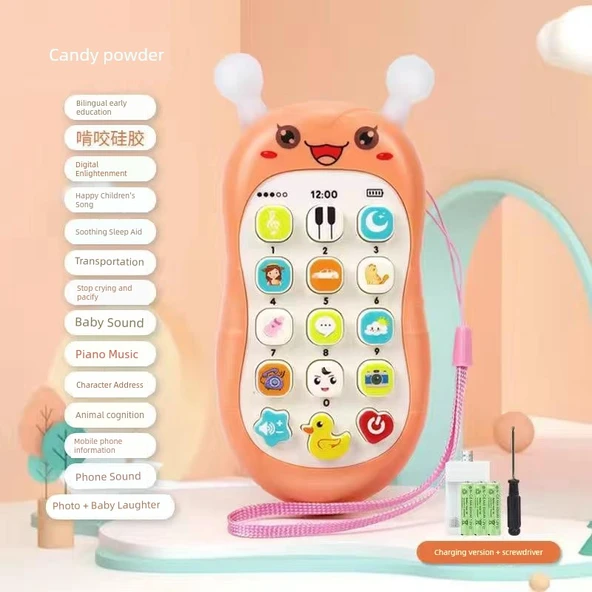 Müzikli Bebek Cep Telefonu Oyuncağı - Küçük Kırmızı Arı (70 içerik)-1
