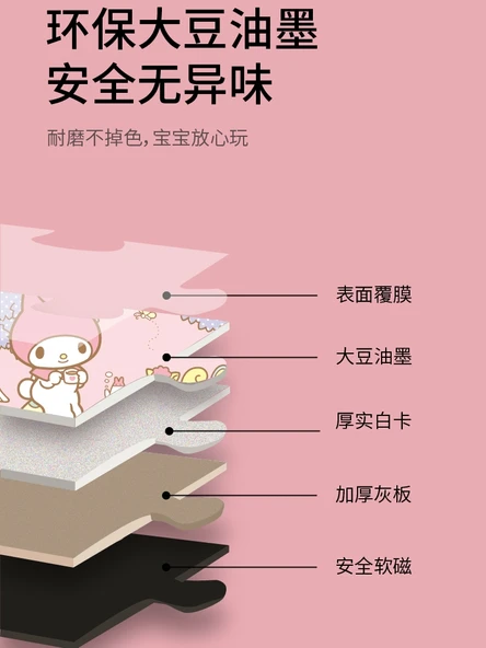 Sanrio Çocuklar Magnetik Bulmaca - Piggy Page 1-5 Tam Set - 3