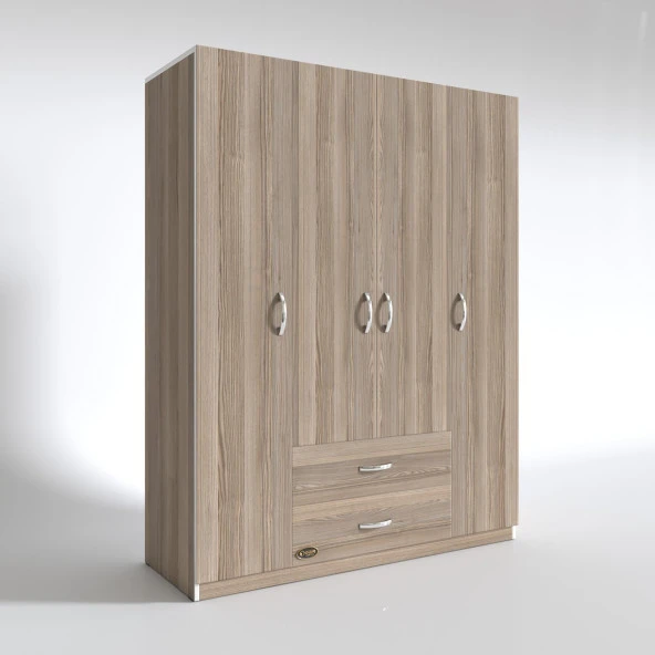 Kenzlife gardırop 4 kapılı 2 çekmeceli deligül 180*160*52 crd XLARGE kapaklı gardolap dolap - Resim 3