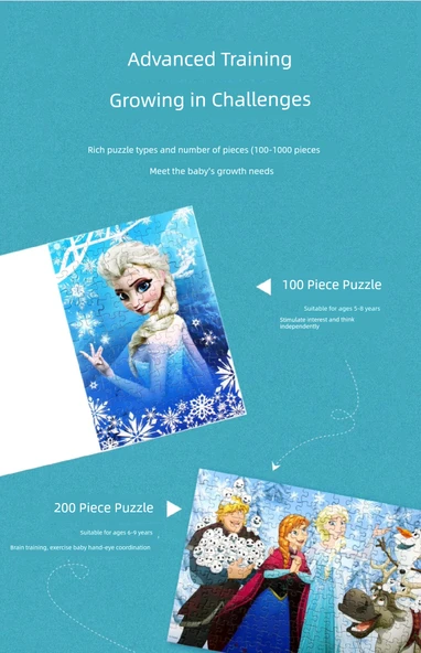 Frozen Prenses 4 Parça Puzzle Seti - 12