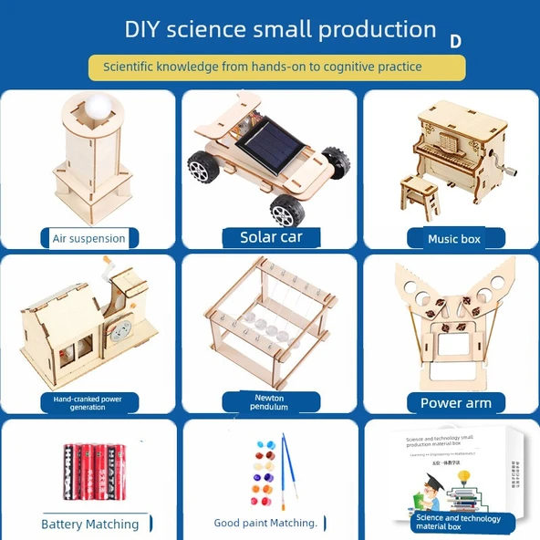 DIY STEM Bilim Deney Kiti - Bilim Altı Parça Set D