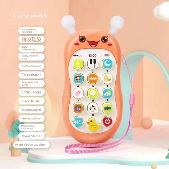 Müzikli Bebek Cep Telefonu Oyuncağı - Küçük Kırmızı Arı (70 içerik) -2