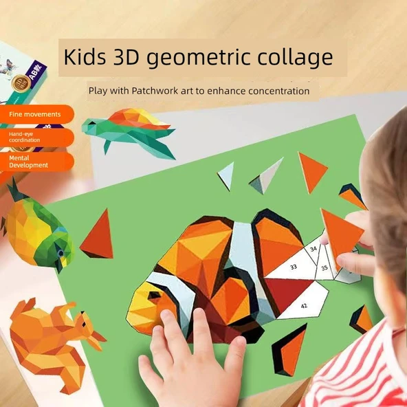 3D Geometrik Kolaj Bulmaca - Soğuk Lokomotif - 2