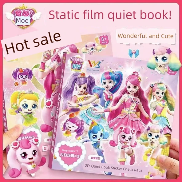 Manyetik Sessiz Kitap - Klasik Prenses Elbisesi Büyük Sticker 1 Set 2 Pembe - 2