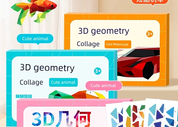 3D Geometrik Kolaj Bulmaca - Soğuk Lokomotif - 9