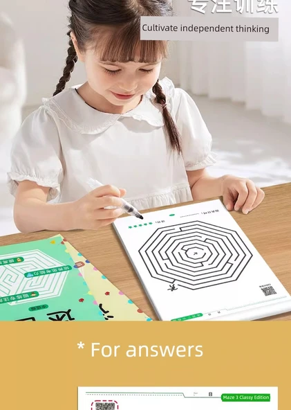 Çocuk Konsantrasyon Labirenti Sudoku Eğitim Kitabı - Labirent Oyunu (Şık + Zorluk) 128 Sayfa - 8