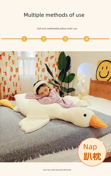 Büyük Kaz Peluş Oyuncak - Beyaz Kaz - 90cm - 11