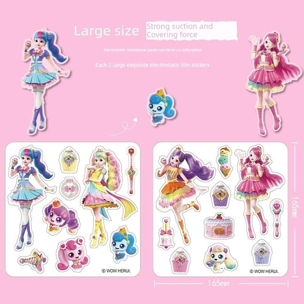Manyetik Sessiz Kitap - Prenses Elbisesi 2 Set 4 Sticker Pembe Kombinasyon - 5